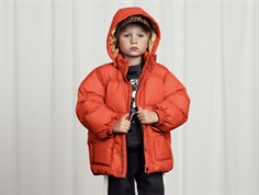 Mini Rodini red heavy hooded puffer winter jacket